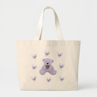 Schattigee Paarse teddybeer Canvas tas