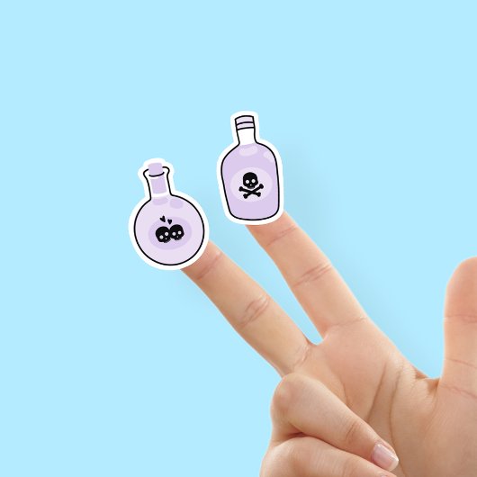 Schattigee Paarse toverdrank Stickers