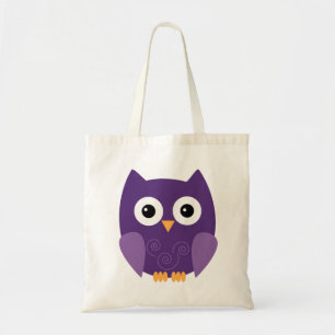 Schattigee Paarse Uil Kinder Trick or treat Tote Bag
