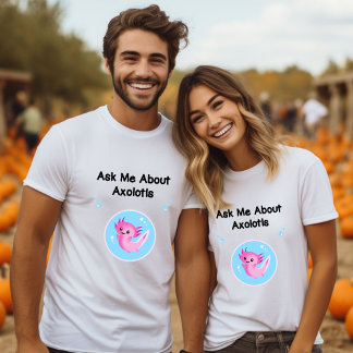 Schattigee Paarse Vraag me over Axolotls Salamande T-shirt