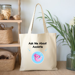 Schattigee Paarse Vraag me over Axolotls Salamande Tote Bag