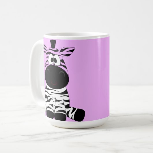 Schattigee paarse zebra mok (Voorkant links)