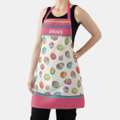 Schattigee paaseierpatroon pastel aangepaste naam schort (Insitu)