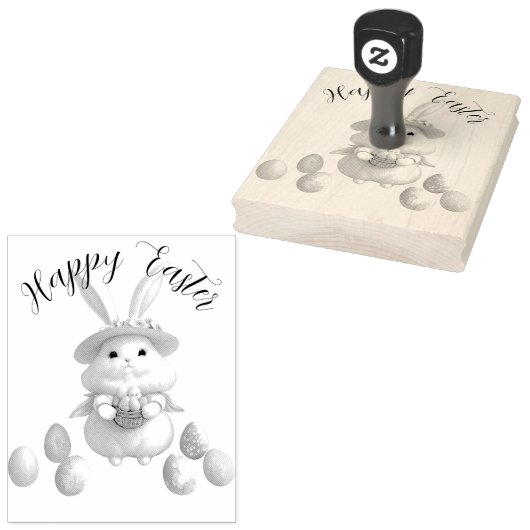 Schattigee paashaas 01 	rubberstempel (Gestempeld)