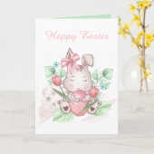 Schattigee paashaas bericht toevoegen kaart (Gele Bloem)