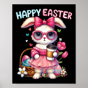 Schattigee paashaas Drink ijskoffie paasboog w Poster