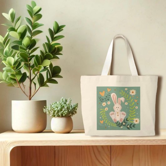 Schattigee Paashaas Floral Inspirivity Canvas tas