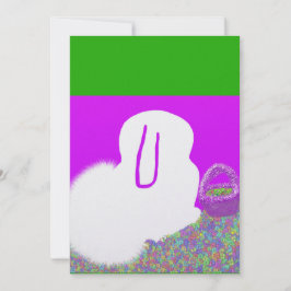 Schattigee paashaas met bloemen feestdagenkaart