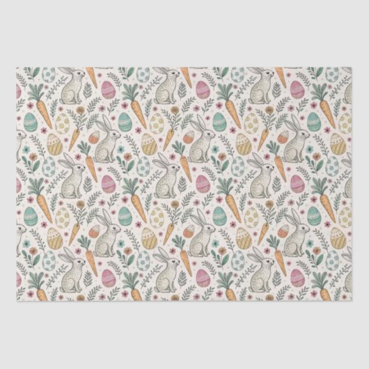 Schattigee Paashaas Scandi Pattern Tissuepapier (Voorkant)