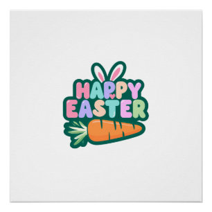 Schattigee paashaas voor een positief humeur perfect poster