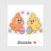 Schattigee paaskippen sticker (Vel)