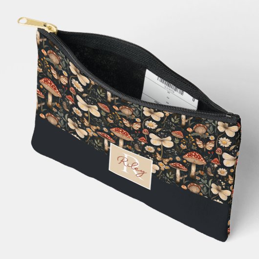 Schattigee paddenstoel en bloemen Herfst Patroon Etui (Open)