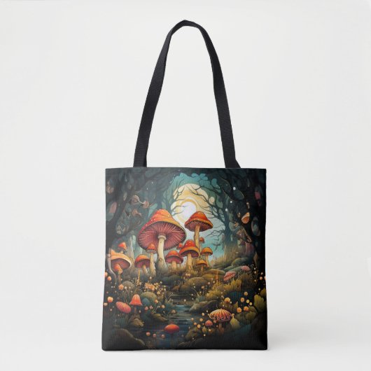 Schattigee paddenstoelen canvas tas (Voorkant)