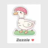 Schattigee paddenstoeleneend sticker (Vel)