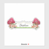 Schattigee paddestoel grillige bloem sticker (Vel)