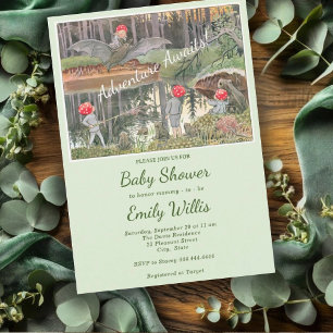Schattigee paddestoel Woodland Frog Baby shower Kaart