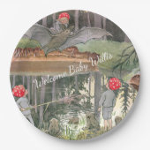 Schattigee paddestoel Woodland Frog Baby shower Papieren Bordje (Voorkant)