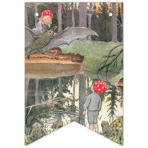 Schattigee paddestoel Woodland Frog Baby shower Vlaggetjes