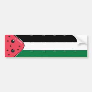Schattigee Palestijnse vlag met watermeloenvrij Pa Bumpersticker