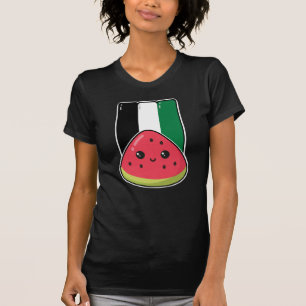 Schattigee Palestijnse vlag met watermeloenvrij Pa T-shirt