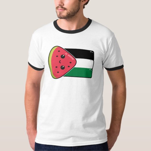 Schattigee Palestijnse vlag met watermeloenvrij Pa T-shirt (Voorkant)