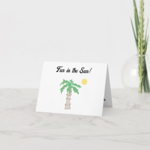 Schattigee Palm Tree en Beach Cartoon, Fun Sunny I Kaart