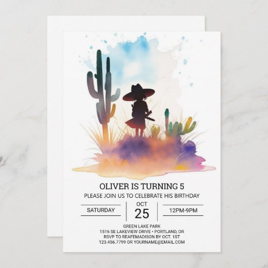 Schattigee Pampas Grass Cowboy Verjaardag Kaart (Voorkant / Achterkant)