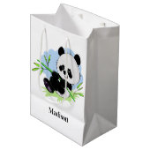 Schattigee Panda aangepaste naam medium cadeau tas Medium Cadeauzakje (Voorkant Gekanteld)