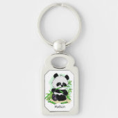 Schattigee Panda aangepaste naam sleutelhanger (Voorkant)