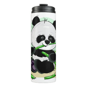 Schattigee Panda aangepaste naam tumbler 4/4 Thermosbeker