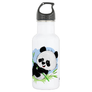 Schattigee Panda aangepaste naam waterflessen Waterfles