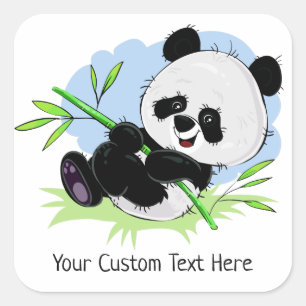 Schattigee Panda aangepaste tekst stickers