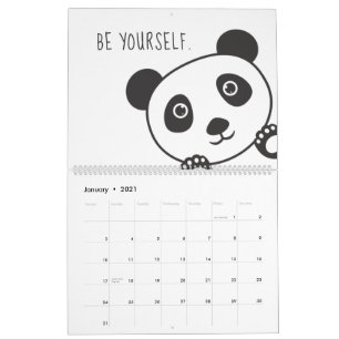 Schattigee Panda Animal Motivation Inspiration Kin Kalender
