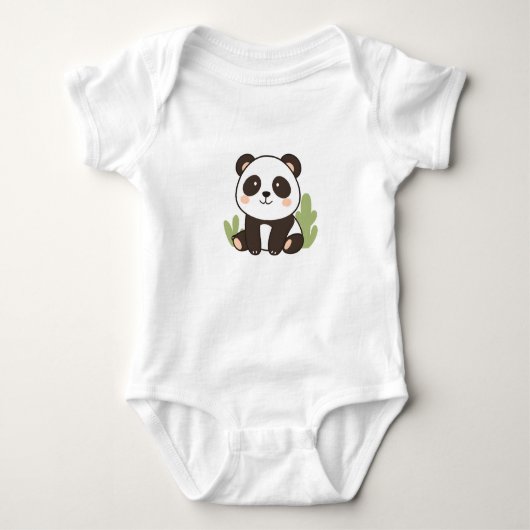 Schattigee Panda Baby Jersey Bodysuit (Voorkant)