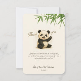 Schattigee Panda Baby shower bedankkaart