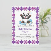 Schattigee panda baby shower uitnodiging (Staand voorkant)