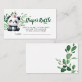 Schattigee Panda Baby shower Waterverf Luier Raffl Informatiekaartje (Voorkant / Achterkant)