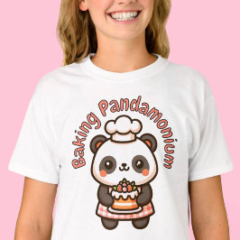 Schattigee panda bakken Pandamonium Punny Cake T-shirt