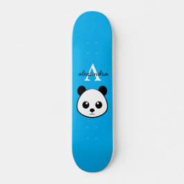 Schattigee Panda Beer Aangepaste Monogram Blauwe A Skateboard