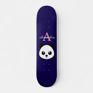 Schattigee Panda Beer Aangepaste Monogram Violet A Skateboard