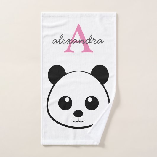 Schattigee panda beer custom Monogram Bad Handdoek (Handdoek)