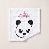Schattigee panda beer custom Monogram Bad Handdoek (Wasdoekje)