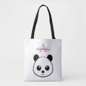 Schattigee panda beer custom Monogram Draagtas (Voorkant)