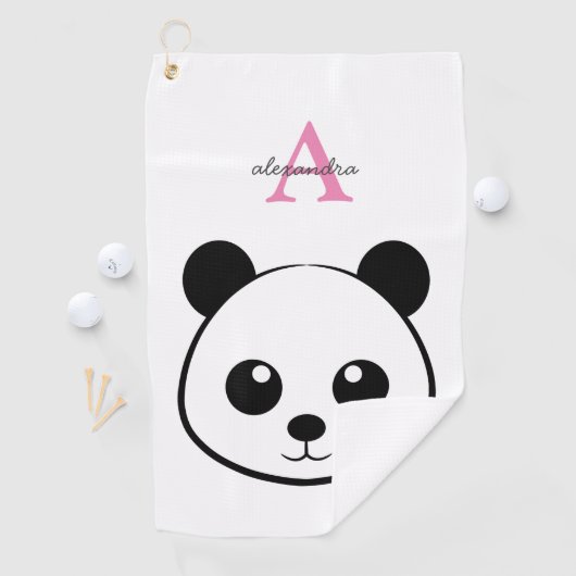 Schattigee panda beer custom Monogram Golfhanddoek (Insitu)