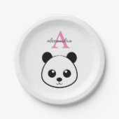 Schattigee panda beer custom Monogram Papieren Bordje (Voorkant)