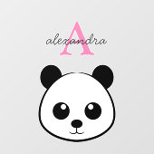 Schattigee panda beer custom Monogram Raamsticker (Vel)