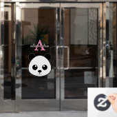 Schattigee panda beer custom Monogram Raamsticker (Kantoordeur)
