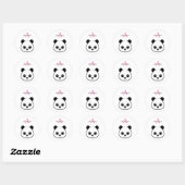 Schattigee panda beer custom Monogram Ronde Sticker (Vel)