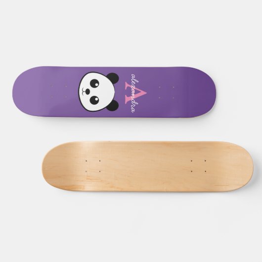 Schattigee Panda Beer Custom Monogram Skateboard (Horizontaal)