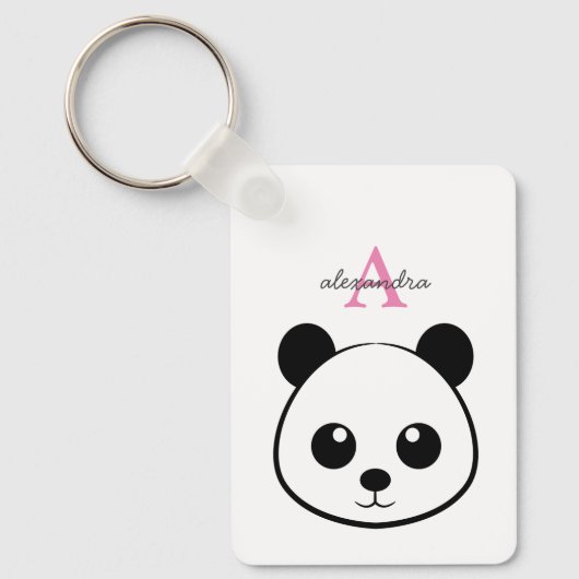 Schattigee panda beer custom Monogram Sleutelhanger (Voorkant)